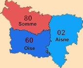 départements de la région Picardie