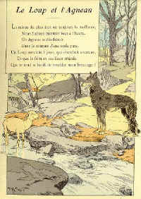 Le loup et l'agneau, illustration Henry Morin (édition 1931)